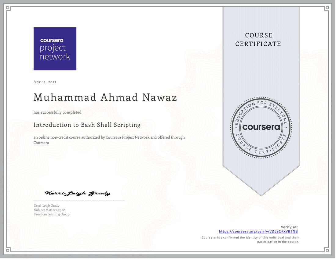 Bash Scripting Certificate